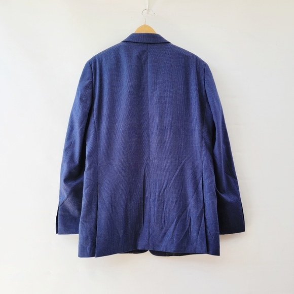 Tommy Hilfiger Navy Blue Blazer Mens 42L Vintage Plaid Preppy Sports Jacket - Picture 14 of 16